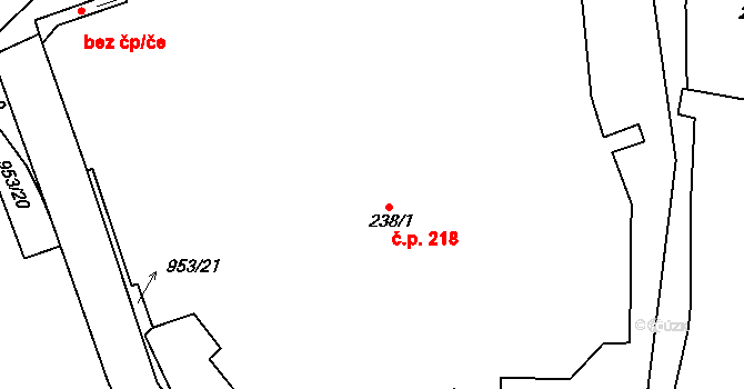 Mariánské Lázně 218 na parcele st. 238/1 v KÚ Mariánské Lázně, Katastrální mapa