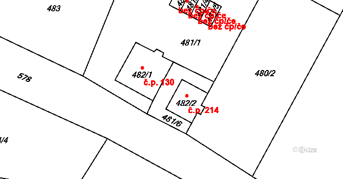 Pila 132 na parcele st. 482/2 v KÚ Pila, Katastrální mapa