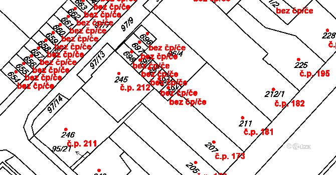 Kralupy nad Vltavou 39349888 na parcele st. 692 v KÚ Kralupy nad Vltavou, Katastrální mapa