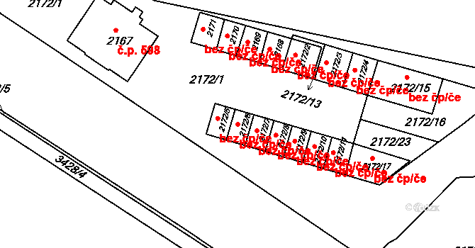 Rýmařov 40193888 na parcele st. 2172/6 v KÚ Rýmařov, Katastrální mapa