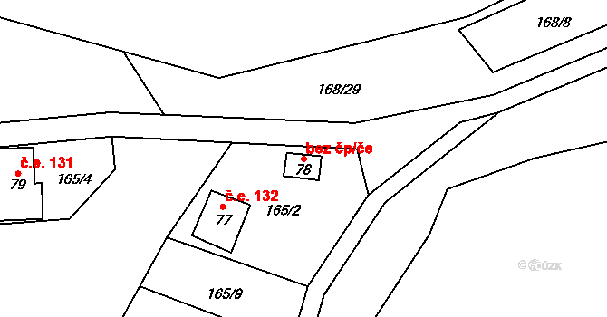 Zbiroh 40656888 na parcele st. 78 v KÚ Chotětín, Katastrální mapa