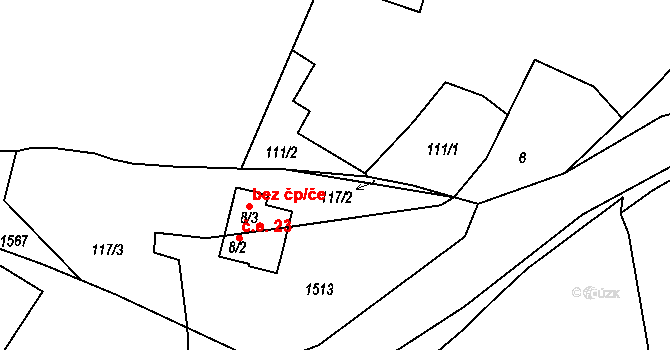 Velký Malahov 41252888 na parcele st. 8/3 v KÚ Jivjany, Katastrální mapa