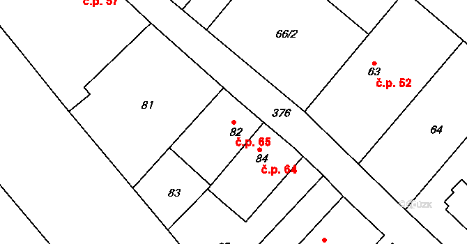 Skrochovice 65, Brumovice na parcele st. 82 v KÚ Skrochovice, Katastrální mapa