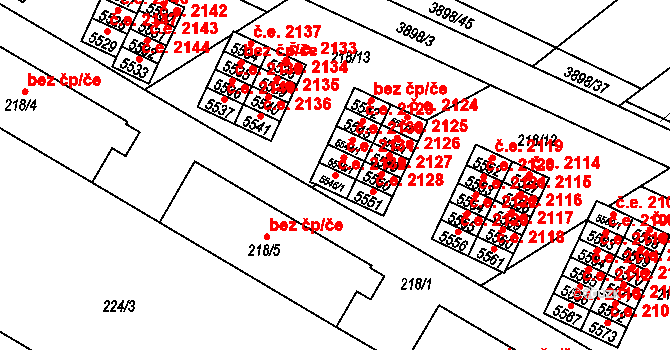 Řečkovice 2132, Brno na parcele st. 5546/1 v KÚ Řečkovice, Katastrální mapa