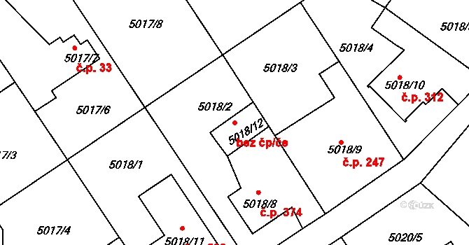 Frýdek-Místek 46668888 na parcele st. 5018/12 v KÚ Lískovec u Frýdku-Místku, Katastrální mapa