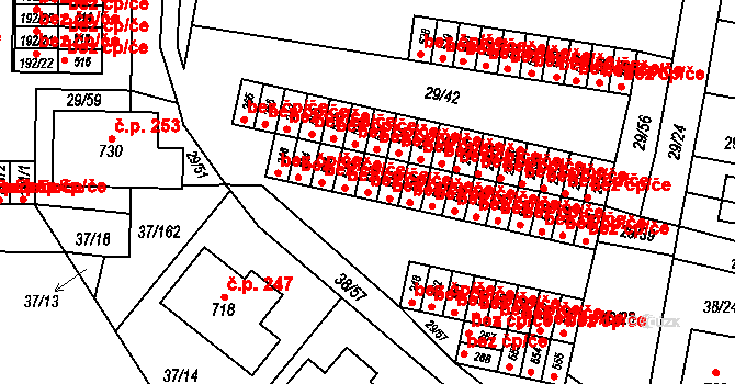Pardubice 46755888 na parcele st. 527 v KÚ Nové Jesenčany, Katastrální mapa