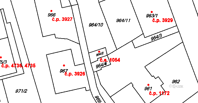 Chomutov 48317888 na parcele st. 964/2 v KÚ Chomutov I, Katastrální mapa
