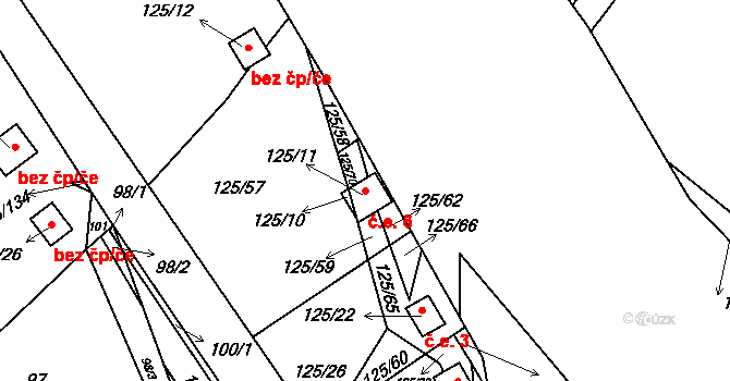 Brod 6, Příbram na parcele st. 125/11 v KÚ Brod u Příbramě, Katastrální mapa