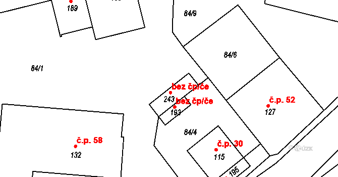 Petroupim 73948888 na parcele st. 243 v KÚ Petroupim, Katastrální mapa