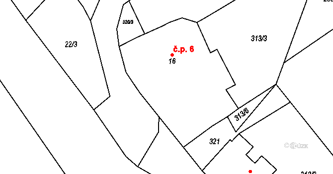 Jindřiš 6, Rodvínov na parcele st. 16 v KÚ Jindřiš, Katastrální mapa