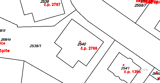 Smíchov 2766, Praha na parcele st. 2540 v KÚ Smíchov, Katastrální mapa