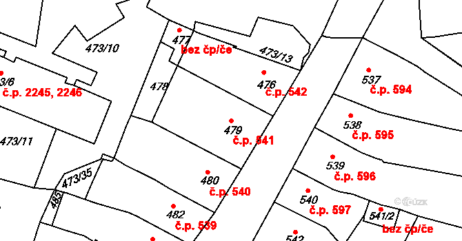 Česká Lípa 541 na parcele st. 479 v KÚ Česká Lípa, Katastrální mapa