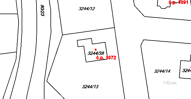 Stonava 1072 na parcele st. 3244/38 v KÚ Stonava, Katastrální mapa