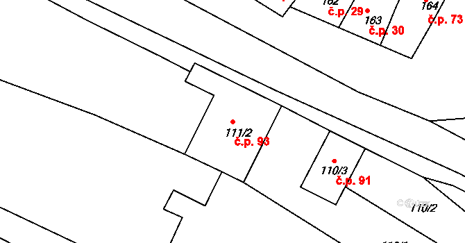 Smolín 93, Pohořelice na parcele st. 111/2 v KÚ Smolín, Katastrální mapa