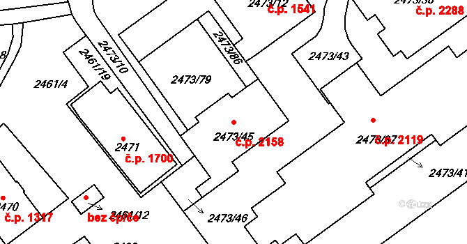 Tachov 2158 na parcele st. 2473/45 v KÚ Tachov, Katastrální mapa