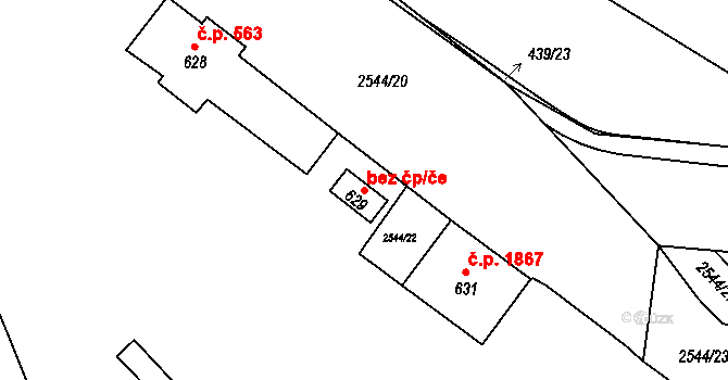 Humpolec 39236889 na parcele st. 629 v KÚ Humpolec, Katastrální mapa