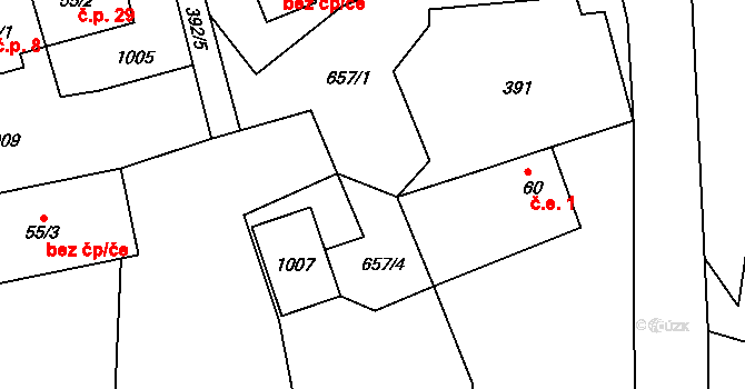 Kobyly 40815889 na parcele st. 657/4 v KÚ Kobyly, Katastrální mapa