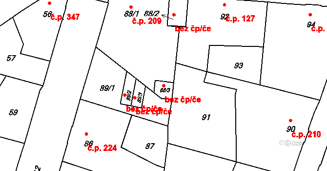 Liberec 40821889 na parcele st. 88/3 v KÚ Horní Růžodol, Katastrální mapa