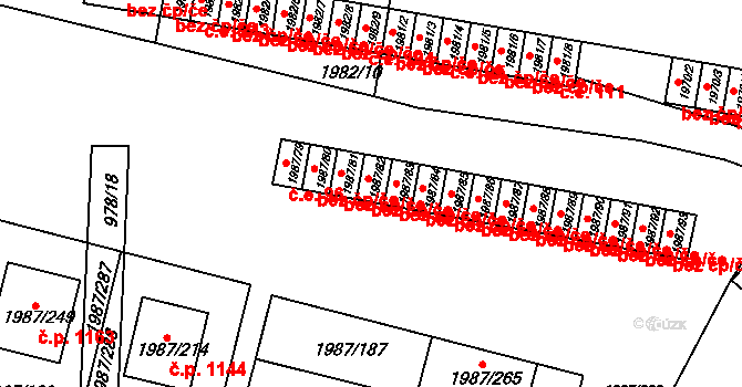Nýřany 45745889 na parcele st. 1987/82 v KÚ Nýřany, Katastrální mapa