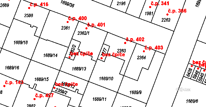 Třebíč 47718889 na parcele st. 7277 v KÚ Třebíč, Katastrální mapa