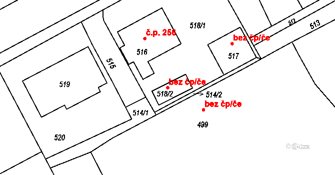 Suchdol nad Odrou 48893889 na parcele st. 518/2 v KÚ Suchdol nad Odrou, Katastrální mapa