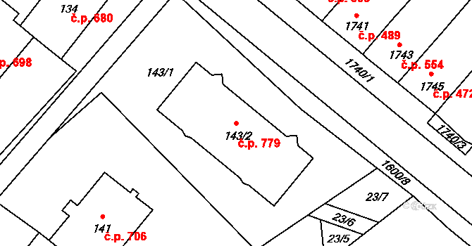 Morkovice 779, Morkovice-Slížany na parcele st. 143/2 v KÚ Morkovice, Katastrální mapa