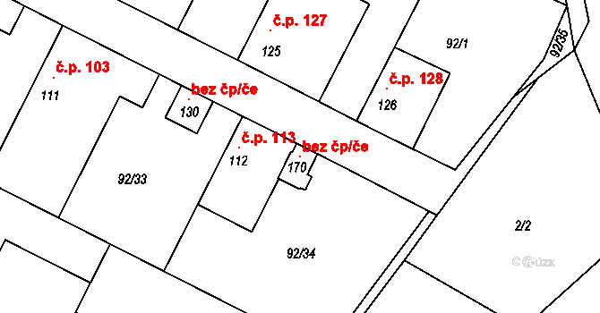 Cerhenice 115279890 na parcele st. 170 v KÚ Cerhýnky, Katastrální mapa