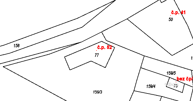Rojetín 52 na parcele st. 77 v KÚ Rojetín, Katastrální mapa