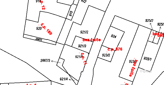 Protivín 120382890 na parcele st. 921/3 v KÚ Protivín, Katastrální mapa