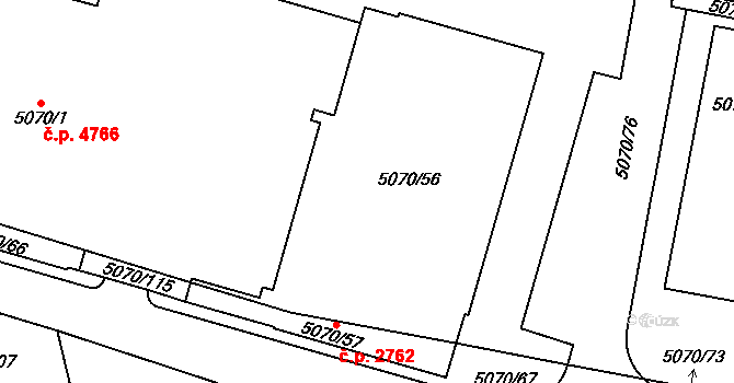Jihlava 2762 na parcele st. 5070/56 v KÚ Jihlava, Katastrální mapa