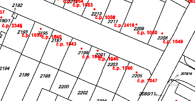 Boskovice 1045 na parcele st. 2201 v KÚ Boskovice, Katastrální mapa