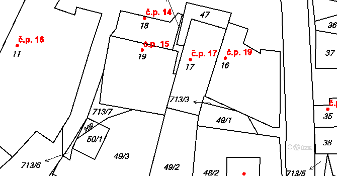 Lipice 17, Pelhřimov na parcele st. 17 v KÚ Lipice, Katastrální mapa