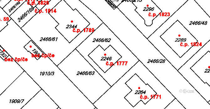 Tišnov 1777 na parcele st. 2246 v KÚ Tišnov, Katastrální mapa