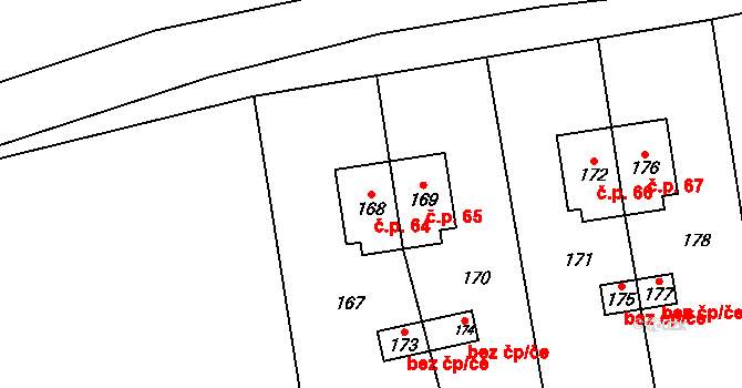 Milhostov 64 na parcele st. 168 v KÚ Milhostov, Katastrální mapa