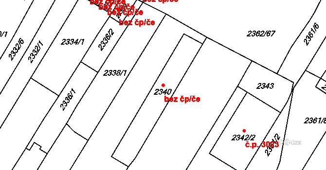 Brno 39464890 na parcele st. 2340 v KÚ Žabovřesky, Katastrální mapa