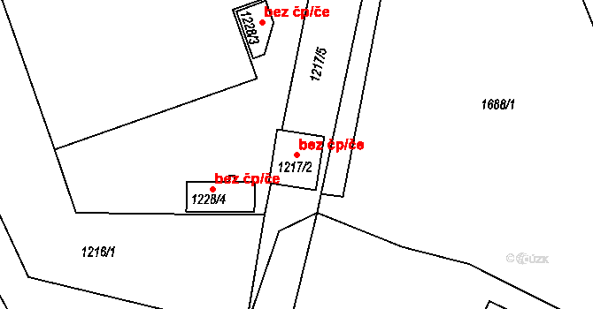 Volyně 40742890 na parcele st. 1217/2 v KÚ Volyně, Katastrální mapa