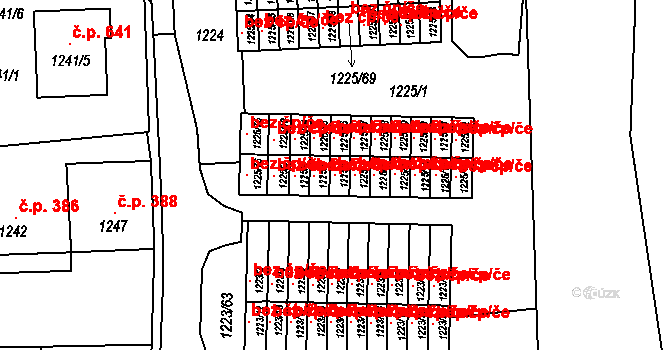 Suchdol nad Lužnicí 40979890 na parcele st. 1225/6 v KÚ Suchdol nad Lužnicí, Katastrální mapa