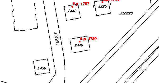 Zlín 1789 na parcele st. 2449 v KÚ Zlín, Katastrální mapa