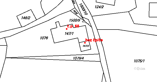 Horní Heřmanice 42489890 na parcele st. 147/3 v KÚ Horní Heřmanice v Čechách, Katastrální mapa