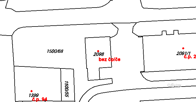 Český Krumlov 44202890 na parcele st. 2098 v KÚ Český Krumlov, Katastrální mapa