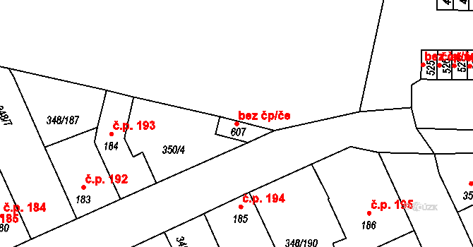 Černčice 46256890 na parcele st. 607 v KÚ Černčice u Loun, Katastrální mapa