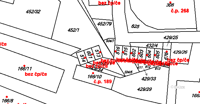 Nižbor 46980890 na parcele st. 513 v KÚ Nižbor, Katastrální mapa