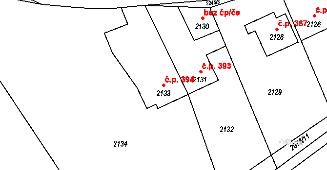 Bludov 394 na parcele st. 2133 v KÚ Bludov, Katastrální mapa