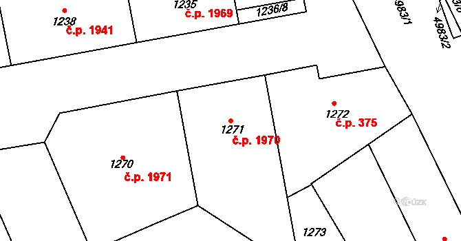 Přerov I-Město 1970, Přerov na parcele st. 1271 v KÚ Přerov, Katastrální mapa