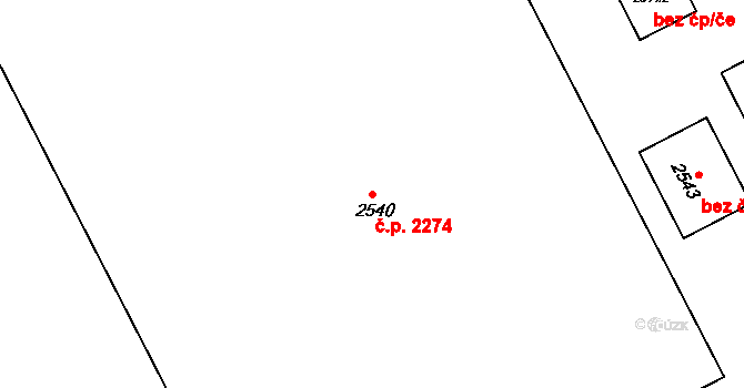 Přerov I-Město 2274, Přerov na parcele st. 2540 v KÚ Přerov, Katastrální mapa