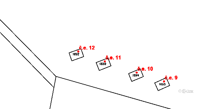 Zdeslavice 11, Chlístovice na parcele st. 163/3 v KÚ Zdeslavice u Chlístovic, Katastrální mapa