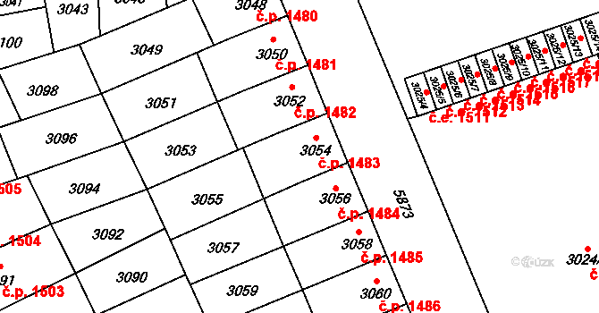 Jihlava 1483 na parcele st. 3054 v KÚ Jihlava, Katastrální mapa