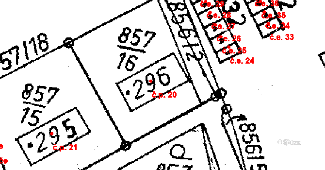 Markvartice 20, Jablonné v Podještědí na parcele st. 295 v KÚ Markvartice v Podještědí, Katastrální mapa