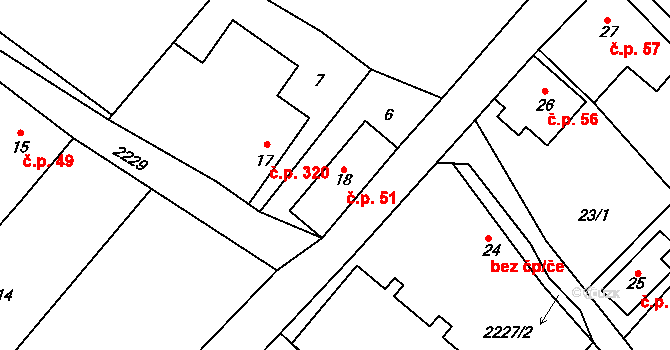 Rovensko pod Troskami 51 na parcele st. 18 v KÚ Rovensko pod Troskami, Katastrální mapa