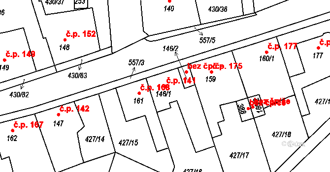 Oldřichov 141, Jeníkov na parcele st. 146/1 v KÚ Oldřichov u Duchcova, Katastrální mapa